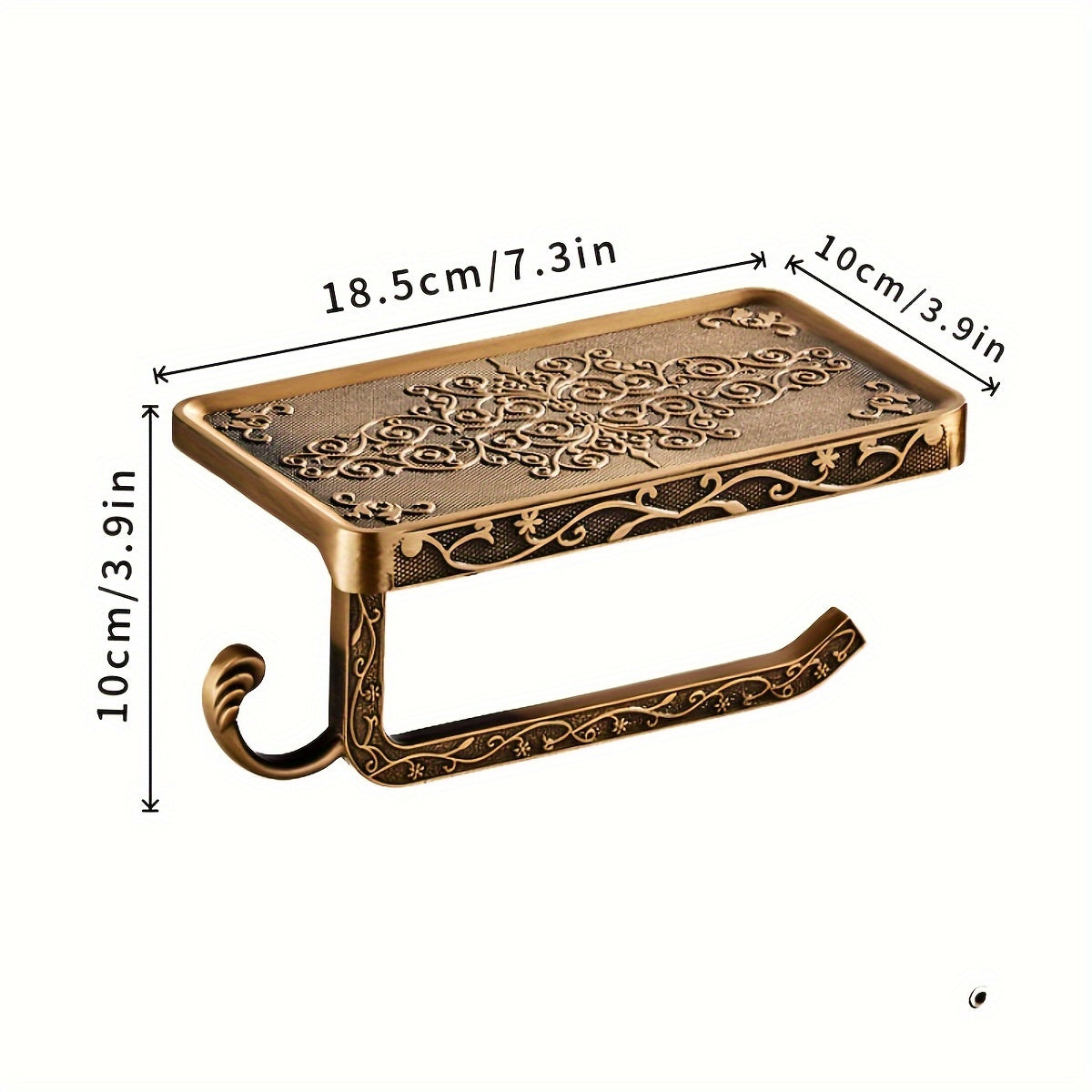 2pcs Wall Mounted Paper Towel Holder, Multifunctional Bathroom Shelf with Storage, Kitchen Toilet Paper Roll Organizer, Ideal Home Gift