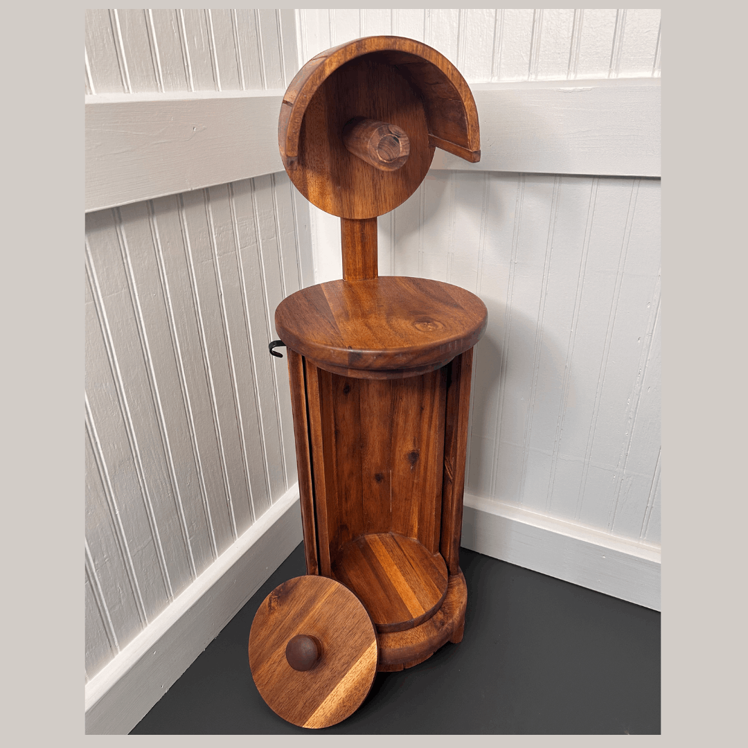 Elegwood™ Modern Toilet Paper Holder – Solid Acacia Wood Tower for 4 Rolls – Elegant Concealed Storage Design, Sturdy, Lifetime Lasting & Mega-Roll Compatible