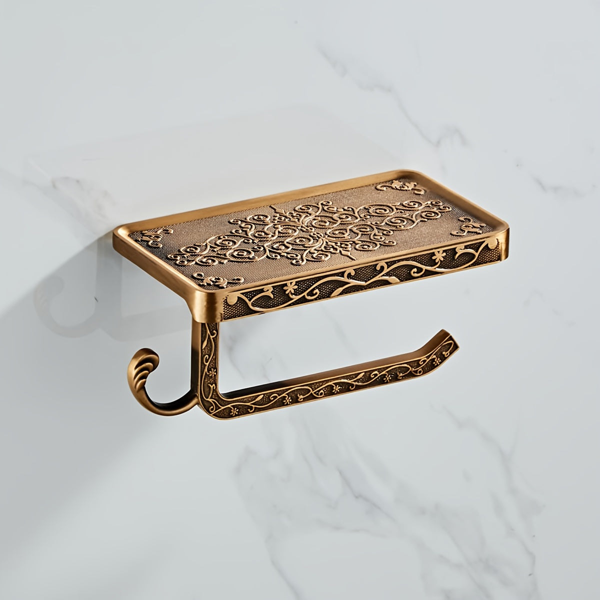 2pcs Wall Mounted Paper Towel Holder, Multifunctional Bathroom Shelf with Storage, Kitchen Toilet Paper Roll Organizer, Ideal Home Gift