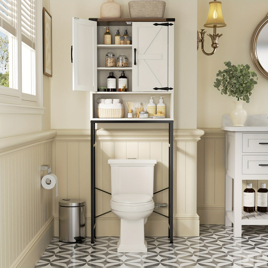 Storage Cabinet Above The Toilet, with Three Adjustable Shelves, Rustic Bathroom Furniture, Bathroom, Laundry Room Storage Cabinet, Can Be Used As A Storage Cabinet Above The Garbage Bin